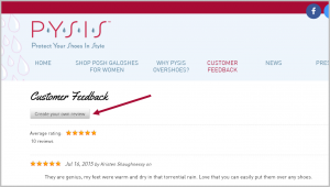 PYSIS Customer Feedback page